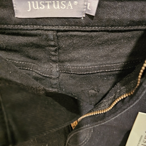 Just USA Size Large Black Skirt NWT Frayed - Picture 2 of 5